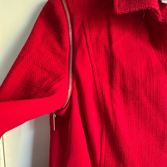 1. State Red Tweed Convertible Double Zip Moto Jacket Vest Size 2 - Picture 10 of 13